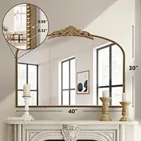 Antique Floral Arched Mirror Collection with Ornate Frame – 40W x 30H-3